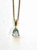 Blue Topaz Drop Pendant 18" Necklace – Gold-Tone Setting #2